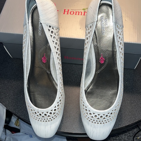 Rod Hommerson Tina White Laser Stripe Fabric, Size 11.5 - Picture 2 of 7